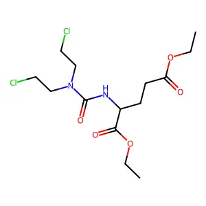 Diethyl 2-[bis(2-chloroethyl)carbamoylamino]pentanedioate structure