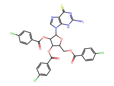 Guanosine,2',3',5'-tris(4-chlorobenzoate) structure