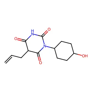 Barbituric acid, 5-allyl-1-(4-hydroxycyclohexyl)- structure