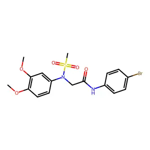 N-(4-bromophenyl)-2-(3,4-dimethoxy-N-methylsulfonylanilino)acetamide structure