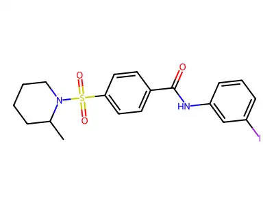 N-(3-iodophenyl)-4-(2-methylpiperidin-1-yl)sulfonylbenzamide structure