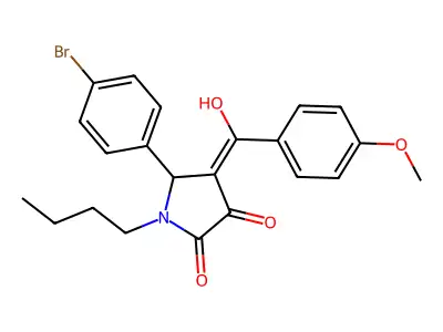 5-(4-bromophenyl)-1-butyl-3-hydroxy-4-(4-methoxybenzoyl)-1H-pyrrol-2(5H)-one structure