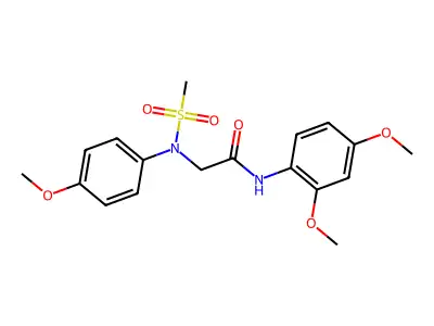 N-(2,4-dimethoxyphenyl)-2-[4-methoxy(methylsulfonyl)anilino]acetamide structure