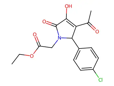 ethyl 2-(3-acetyl-2-(4-chlorophenyl)-4-hydroxy-5-oxo-2,5-dihydro-1H-pyrrol-1-yl)acetate structure