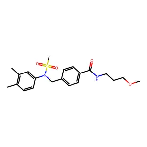 4-[(3,4-dimethyl-N-methylsulfonylanilino)methyl]-N-(3-methoxypropyl)benzamide structure