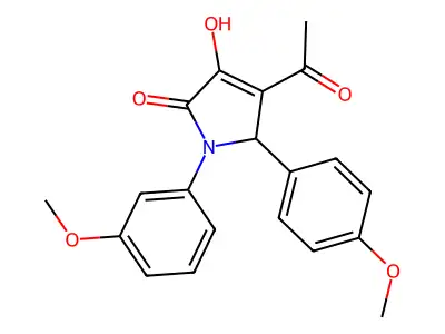 3-acetyl-4-hydroxy-1-(3-methoxyphenyl)-2-(4-methoxyphenyl)-2H-pyrrol-5-one structure