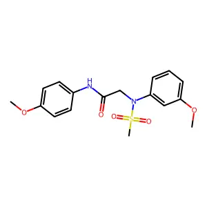 2-[3-methoxy(methylsulfonyl)anilino]-N-(4-methoxyphenyl)acetamide structure