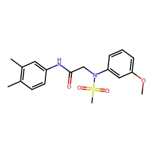 N-(3,4-dimethylphenyl)-2-(3-methoxy-N-methylsulfonylanilino)acetamide structure