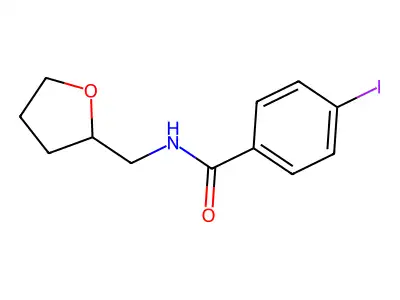 4-iodo-N-(oxolan-2-ylmethyl)benzamide structure