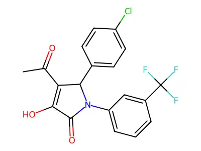 3-acetyl-2-(4-chlorophenyl)-4-hydroxy-1-[3-(trifluoromethyl)phenyl]-2H-pyrrol-5-one structure