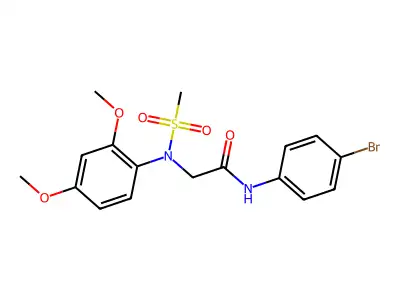 N-(4-bromophenyl)-2-[2,4-dimethoxy(methylsulfonyl)anilino]acetamide structure