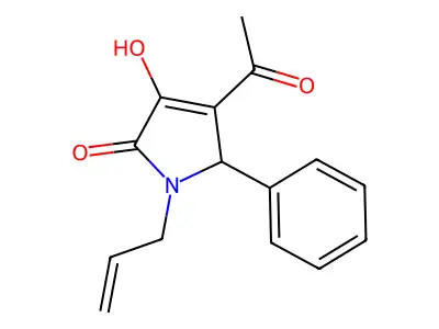 3-acetyl-4-hydroxy-2-phenyl-1-prop-2-enyl-2H-pyrrol-5-one structure