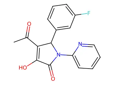 3-acetyl-2-(3-fluorophenyl)-4-hydroxy-1-pyridin-2-yl-2H-pyrrol-5-one structure