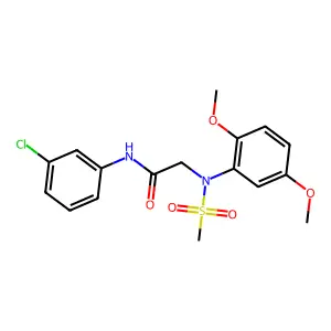 N-(3-chlorophenyl)-2-(2,5-dimethoxy-N-methylsulfonylanilino)acetamide structure