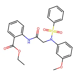 Ethyl 2-({[3-methoxy(phenylsulfonyl)anilino]acetyl}amino)benzoate structure