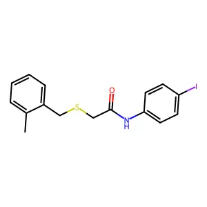 N-(4-iodophenyl)-2-[(2-methylbenzyl)sulfanyl]acetamide structure