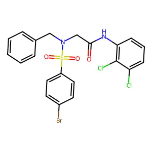 2-[benzyl-(4-bromophenyl)sulfonylamino]-N-(2,3-dichlorophenyl)acetamide structure