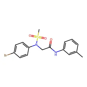 2-[4-bromo(methylsulfonyl)anilino]-N-(3-methylphenyl)acetamide structure
