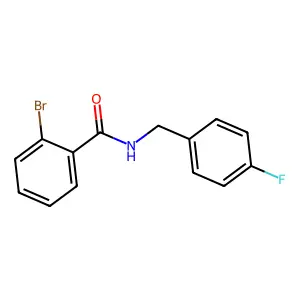2-bromo-N-[(4-fluorophenyl)methyl]benzamide structure