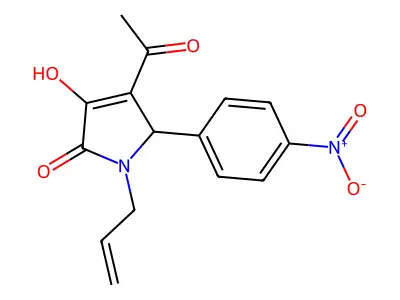 3-acetyl-4-hydroxy-2-(4-nitrophenyl)-1-prop-2-enyl-2H-pyrrol-5-one structure