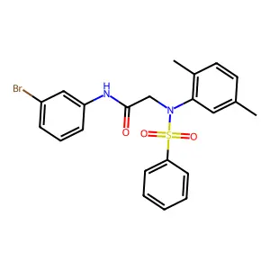 N-(3-Bromophenyl)-2-[(2,5-dimethylphenyl)(phenylsulfonyl)amino]acetamide structure