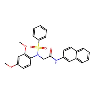 2-[N-(benzenesulfonyl)-2,4-dimethoxyanilino]-N-naphthalen-2-ylacetamide structure