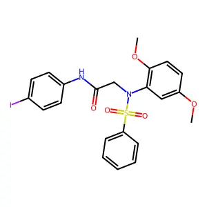 2-[N-(benzenesulfonyl)-2,5-dimethoxyanilino]-N-(4-iodophenyl)acetamide structure