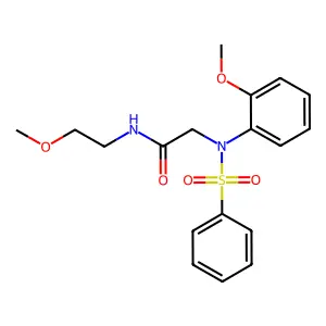 N-(2-methoxyethyl)-2-[(2-methoxyphenyl)(phenylsulfonyl)amino]acetamide structure