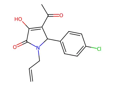 3-acetyl-2-(4-chlorophenyl)-4-hydroxy-1-prop-2-enyl-2H-pyrrol-5-one structure