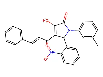 4-cinnamoyl-3-hydroxy-5-(2-nitrophenyl)-1-(m-tolyl)-1H-pyrrol-2(5H)-one structure