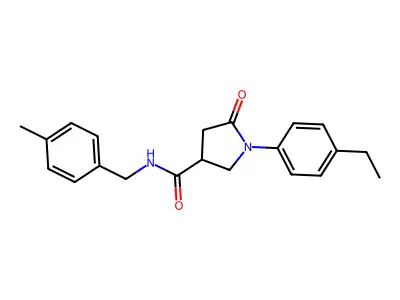 1-(4-ethylphenyl)-N-(4-methylbenzyl)-5-oxopyrrolidine-3-carboxamide structure