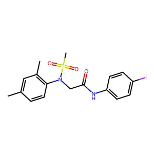2-(2,4-dimethyl-N-methylsulfonylanilino)-N-(4-iodophenyl)acetamide structure