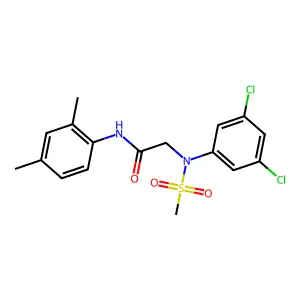 2-(3,5-dichloro-N-methylsulfonylanilino)-N-(2,4-dimethylphenyl)acetamide structure