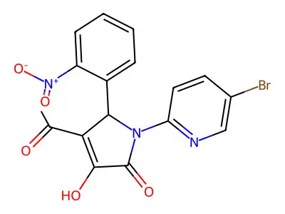 3-acetyl-1-(5-bromopyridin-2-yl)-4-hydroxy-2-(2-nitrophenyl)-2H-pyrrol-5-one structure