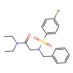 2-[benzyl-(4-bromophenyl)sulfonylamino]-N,N-diethylacetamide structure