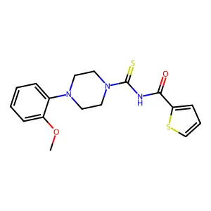N-[4-(2-methoxyphenyl)piperazine-1-carbothioyl]thiophene-2-carboxamide structure