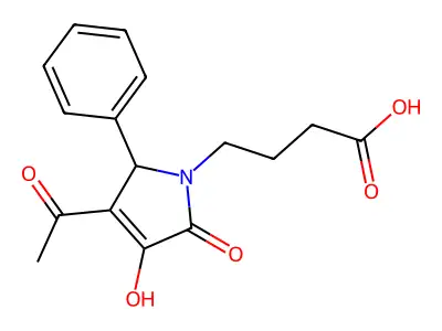 4-(3-acetyl-4-hydroxy-5-oxo-2-phenyl-2,5-dihydro-1H-pyrrol-1-yl)butanoic acid structure