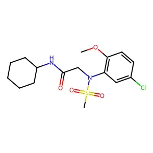 2-(5-chloro-2-methoxy-N-methylsulfonylanilino)-N-cyclohexylacetamide structure