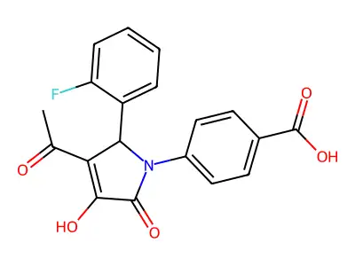 4-[3-acetyl-2-(2-fluorophenyl)-4-hydroxy-5-oxo-2H-pyrrol-1-yl]benzoic Acid structure