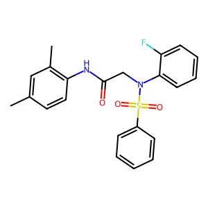 N-(2,4-dimethylphenyl)-2-[(2-fluorophenyl)(phenylsulfonyl)amino]acetamide structure