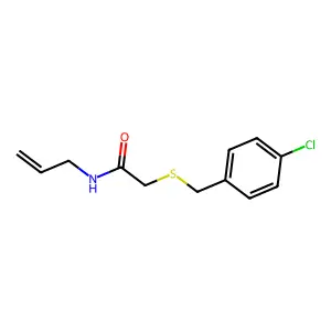 2-[(4-chlorophenyl)methylsulfanyl]-N-prop-2-enylacetamide structure