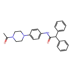 N-[4-(4-acetylpiperazin-1-yl)phenyl]-2,2-diphenylacetamide structure