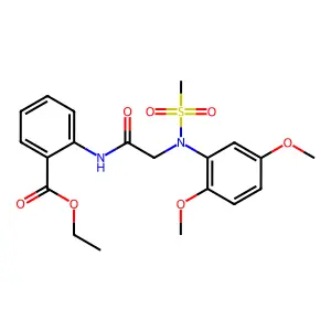 Ethyl 2-({[2,5-dimethoxy(methylsulfonyl)anilino]acetyl}amino)benzoate structure