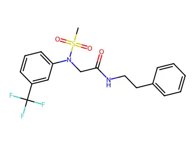 2-[(Methylsulfonyl)[3-(trifluoromethyl)phenyl]amino]-N-(2-phenylethyl)acetamide structure