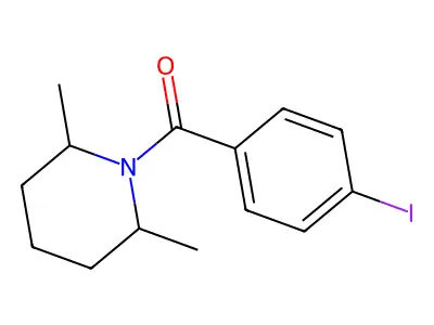 (2,6-Dimethylpiperidin-1-yl)(4-iodophenyl)methanone structure