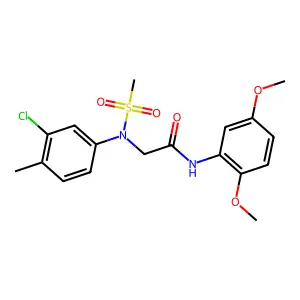 2-(3-chloro-4-methyl-N-methylsulfonylanilino)-N-(2,5-dimethoxyphenyl)acetamide structure