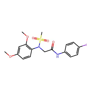 2-[2,4-dimethoxy(methylsulfonyl)anilino]-N-(4-iodophenyl)acetamide structure