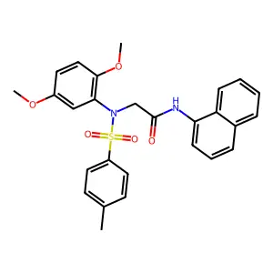 2-(2,5-dimethoxy-N-(4-methylphenyl)sulfonylanilino)-N-naphthalen-1-ylacetamide structure