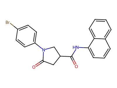 1-(4-bromophenyl)-N-naphthalen-1-yl-5-oxopyrrolidine-3-carboxamide structure