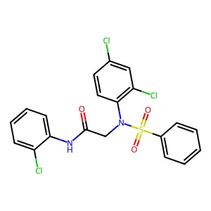 2-[N-(benzenesulfonyl)-2,4-dichloroanilino]-N-(2-chlorophenyl)acetamide structure